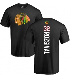 NHL Adidas Chicago Blackhawks #32 Michal Rozsival Black Backer T-Shirt