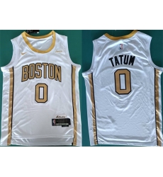 Men's Boston Celtics #0 Jayson Tatum White Stitched Basketball Jersey