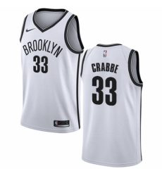 Women's Nike Brooklyn Nets #33 Allen Crabbe Swingman White NBA Jersey - Association Edition