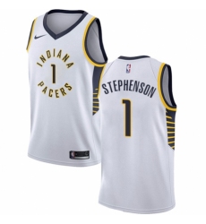 Men's Nike Indiana Pacers #1 Lance Stephenson Swingman White NBA Jersey - Association Edition