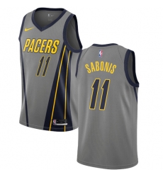 Youth Nike Indiana Pacers #11 Domantas Sabonis Swingman Gray NBA Jersey - City Edition