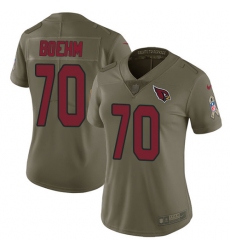 Women's Nike Arizona Cardinals #70 Evan Boehm Limited Olive 2017 Salute to Service NFL Jersey