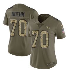 Women's Nike Arizona Cardinals #70 Evan Boehm Limited Olive/Camo 2017 Salute to Service NFL Jersey
