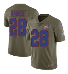Men's Nike Buffalo Bills #28 E.J. Gaines Limited Olive 2017 Salute to Service NFL Jersey