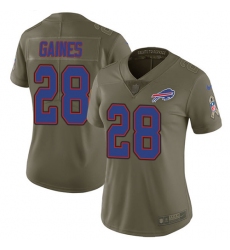 Women's Nike Buffalo Bills #28 E.J. Gaines Limited Olive 2017 Salute to Service NFL Jersey