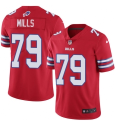 Men's Nike Buffalo Bills #79 Jordan Mills Elite Red Rush Vapor Untouchable NFL Jersey