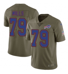 Men's Nike Buffalo Bills #79 Jordan Mills Limited Olive 2017 Salute to Service NFL Jersey