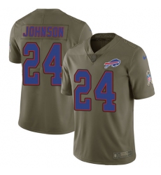 Men's Nike Buffalo Bills #24 Leonard Johnson Limited Olive 2017 Salute to Service NFL Jersey