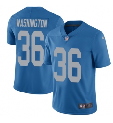 Men's Nike Detroit Lions #36 Dwayne Washington Blue Alternate Vapor Untouchable Limited Player NFL Jersey