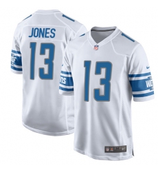 Men's Nike Detroit Lions #13 T.J. Jones Game White NFL Jersey