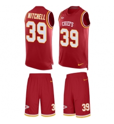 Men's Nike Kansas City Chiefs #39 Terrance Mitchell Limited Red Tank Top Suit NFL Jersey