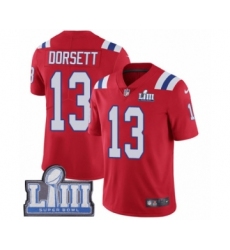 Youth Nike New England Patriots #13 Phillip Dorsett Red Alternate Vapor Untouchable Limited Player Super Bowl LIII Bound NFL Jersey