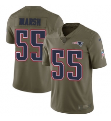 Youth Nike New England Patriots #55 Cassius Marsh Limited Olive 2017 Salute to Service NFL Jersey