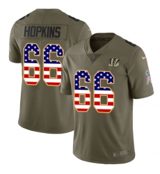 Men's Nike Cincinnati Bengals #66 Trey Hopkins Limited Olive/USA Flag 2017 Salute to Service NFL Jersey