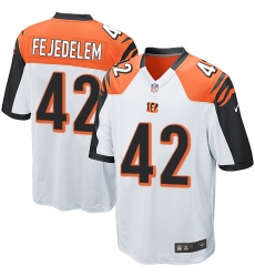 Men's Nike Cincinnati Bengals #42 Clayton Fejedelem Game White NFL Jersey