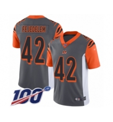 Youth Cincinnati Bengals #42 Clayton Fejedelem Limited Silver Inverted Legend 100th Season Football Jersey