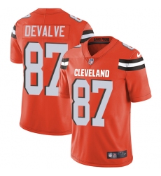 Men's Nike Cleveland Browns #87 Seth DeValve Orange Alternate Vapor Untouchable Limited Player NFL Jersey