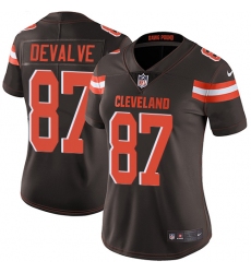 Women's Nike Cleveland Browns #87 Seth DeValve Brown Team Color Vapor Untouchable Elite Player NFL Jersey