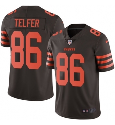 Youth Nike Cleveland Browns #86 Randall Telfer Limited Brown Rush Vapor Untouchable NFL Jersey