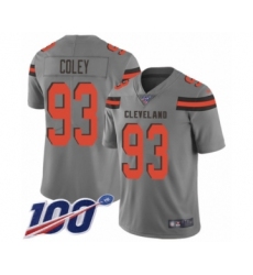 Youth Cleveland Browns #93 Trevon Coley Limited Gray Inverted Legend 100th Season Football Jersey