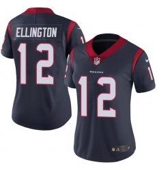Women's Nike Houston Texans #12 Bruce Ellington Navy Blue Team Color Vapor Untouchable Elite Player NFL Jersey