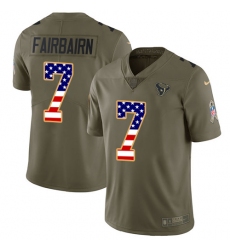 Men's Nike Houston Texans #7 Ka'imi Fairbairn Limited Olive/USA Flag 2017 Salute to Service NFL Jersey