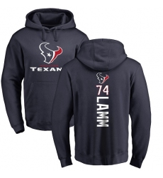 NFL Nike Houston Texans #74 Kendall Lamm Navy Blue Backer Pullover Hoodie