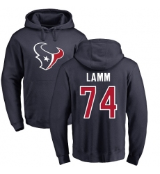 NFL Nike Houston Texans #74 Kendall Lamm Navy Blue Name & Number Logo Pullover Hoodie