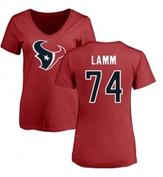 NFL Women's Nike Houston Texans #74 Kendall Lamm Red Name & Number Logo T-Shirt