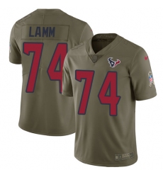 Youth Nike Houston Texans #74 Kendall Lamm Limited Olive 2017 Salute to Service NFL Jersey
