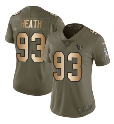 Women's Nike Houston Texans #93 Joel Heath Limited Olive/Gold 2017 Salute to Service NFL Jersey
