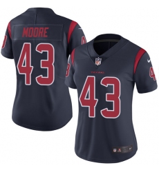 Women's Nike Houston Texans #43 Corey Moore Limited Navy Blue Rush Vapor Untouchable NFL Jersey