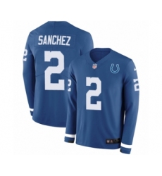Men's Nike Indianapolis Colts #2 Rigoberto Sanchez Limited Blue Therma Long Sleeve NFL Jersey