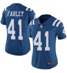 Women's Nike Indianapolis Colts #41 Matthias Farley Limited Royal Blue Rush Vapor Untouchable NFL Jersey