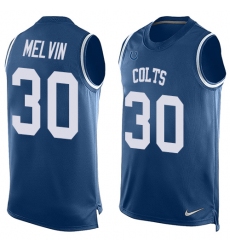 Men's Nike Indianapolis Colts #30 Rashaan Melvin Limited Royal Blue Player Name & Number Tank Top NFL Jersey