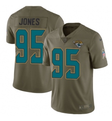 Youth Nike Jacksonville Jaguars #95 Abry Jones Limited Olive 2017 Salute to Service NFL Jersey