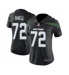 Women's New York Jets #72 Brandon Shell Black Alternate Vapor Untouchable Limited Player Football Jersey