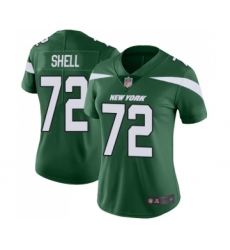 Women's New York Jets #72 Brandon Shell Green Team Color Vapor Untouchable Limited Player Football Jersey