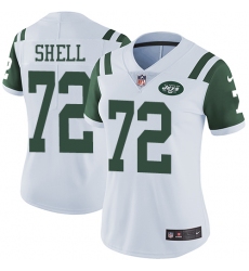 Women's Nike New York Jets #72 Brandon Shell White Vapor Untouchable Limited Player NFL Jersey