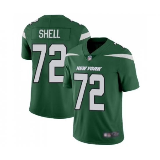 Youth New York Jets #72 Brandon Shell Green Team Color Vapor Untouchable Limited Player Football Jersey
