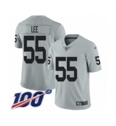 Men's Oakland Raiders #55 Marquel Lee Limited Silver Inverted Legend 100th Season Football Jersey