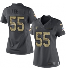 Women's Nike Oakland Raiders #55 Marquel Lee Limited Black 2016 Salute to Service NFL Jersey