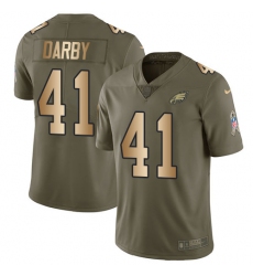 Youth Nike Philadelphia Eagles #41 Ronald Darby Limited Olive/Gold 2017 Salute to Service NFL Jersey
