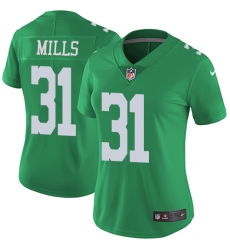 Women's Nike Philadelphia Eagles #31 Jalen Mills Limited Green Rush Vapor Untouchable NFL Jersey