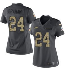 Women's Nike Philadelphia Eagles #24 Corey Graham Limited Black 2016 Salute to Service NFL Jersey