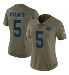 Women's Nike Carolina Panthers #5 Michael Palardy Limited Olive 2017 Salute to Service NFL Jersey