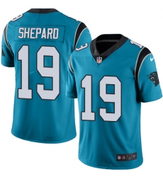 Youth Nike Carolina Panthers #19 Russell Shepard Limited Blue Rush Vapor Untouchable NFL Jersey