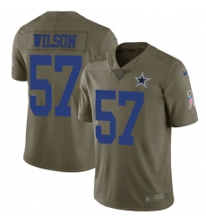 Youth Nike Dallas Cowboys #57 Damien Wilson Limited Olive 2017 Salute to Service NFL Jersey