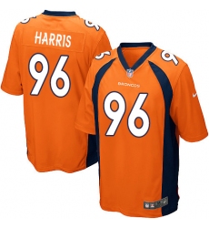 Men's Nike Denver Broncos #96 Shelby Harris Game Orange Team Color NFL Jersey