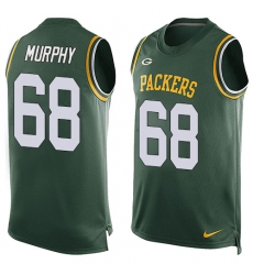 Men's Nike Green Bay Packers #68 Kyle Murphy Limited Green Player Name & Number Tank Top NFL Jersey